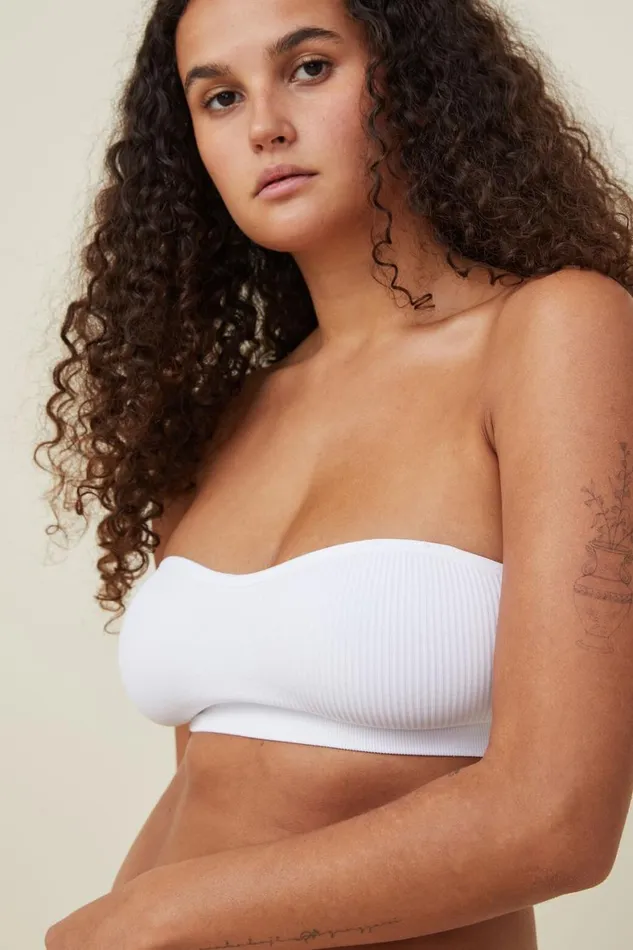 Women Bras Cotton On Seamless Sweetheart Padded Bandeau r White