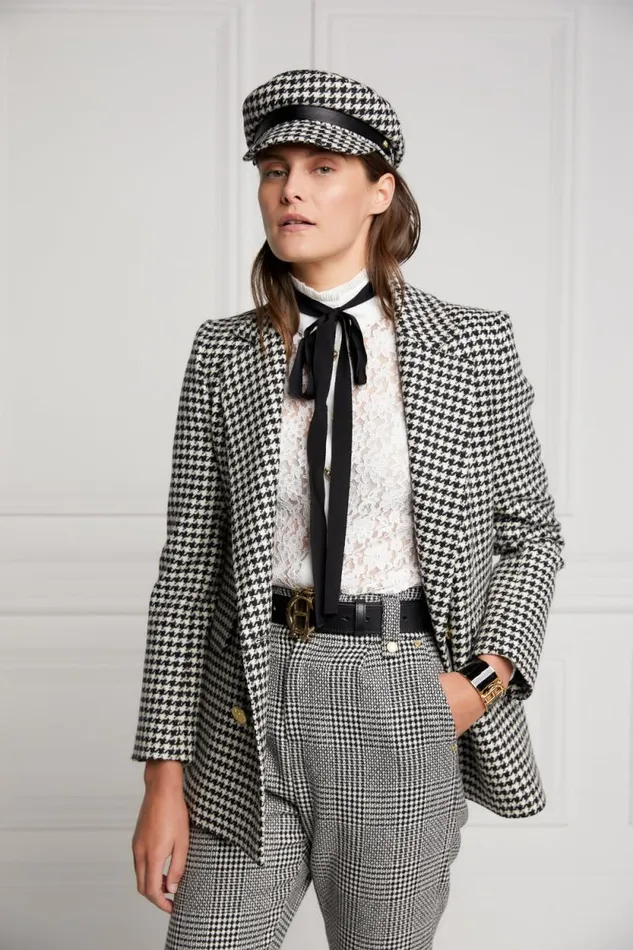 Women Bretton Hat Houndstooth Holland Cooper Hats and Headbands