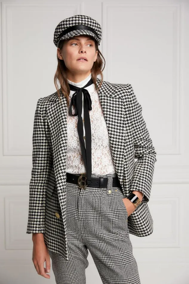Women Bretton Hat Houndstooth Holland Cooper Hats and Headbands