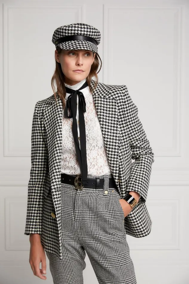 Women Bretton Hat Houndstooth Holland Cooper Hats and Headbands