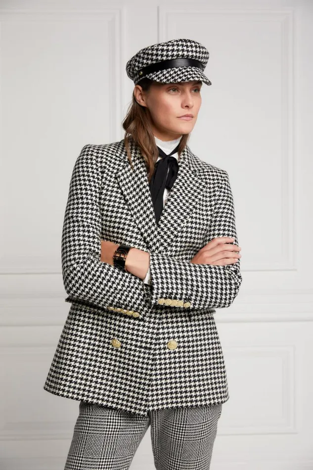 Women Bretton Hat Houndstooth Holland Cooper Hats and Headbands