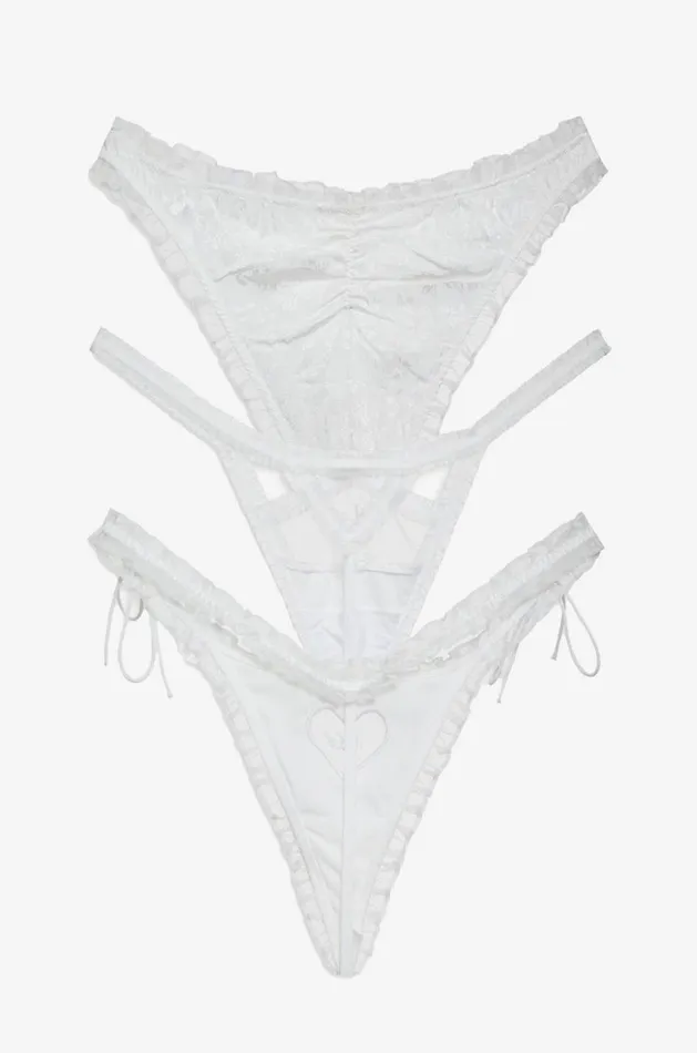 Women Bridal Thong Panty Set White For Love and Lemons Lingerie Women Bridal Thong Panty Set White For Love and Lemons Lingerie