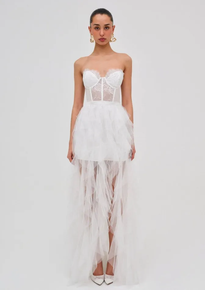 Women Bustier Gown White For Love and Lemons Dresses