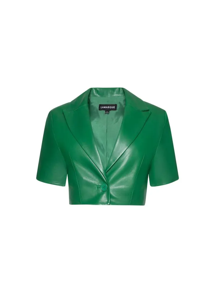 Women CALATEA Short Sleeve Blazer Vibrant Green LAMARQUE Blazers Women CALATEA Short Sleeve Blazer Vibrant Green LAMARQUE Blazers