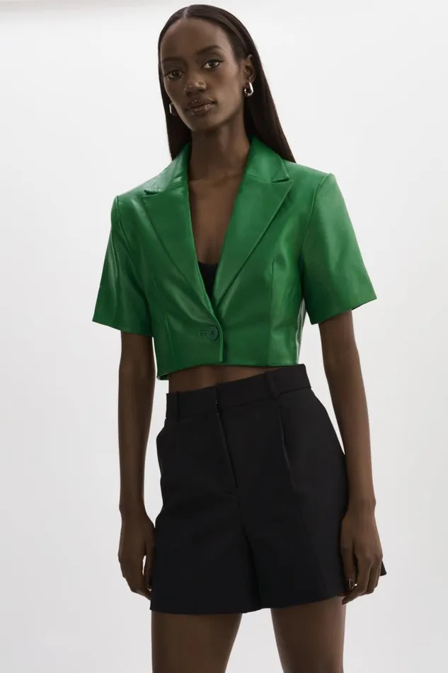Women CALATEA Short Sleeve Blazer Vibrant Green LAMARQUE Blazers Women CALATEA Short Sleeve Blazer Vibrant Green LAMARQUE Blazers