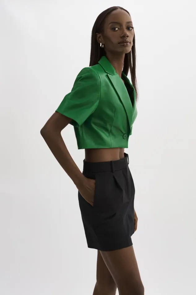 Women CALATEA Short Sleeve Blazer Vibrant Green LAMARQUE Blazers Women CALATEA Short Sleeve Blazer Vibrant Green LAMARQUE Blazers