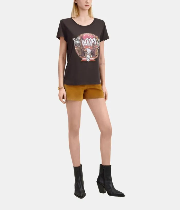Women Carbon Grey Tshirt With Rock Eagle Serigraphy THE KOOPLES Tshirts