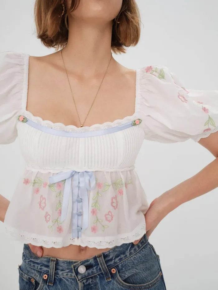 Women Carrington Blouse White For Love and Lemons Tops
