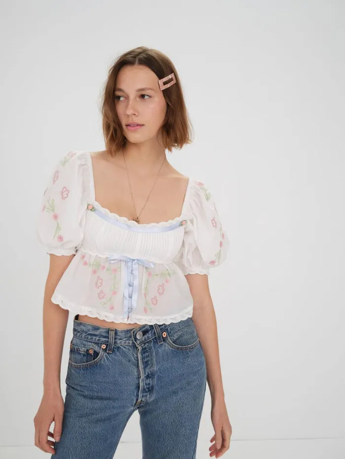 Women Carrington Blouse White For Love and Lemons Tops