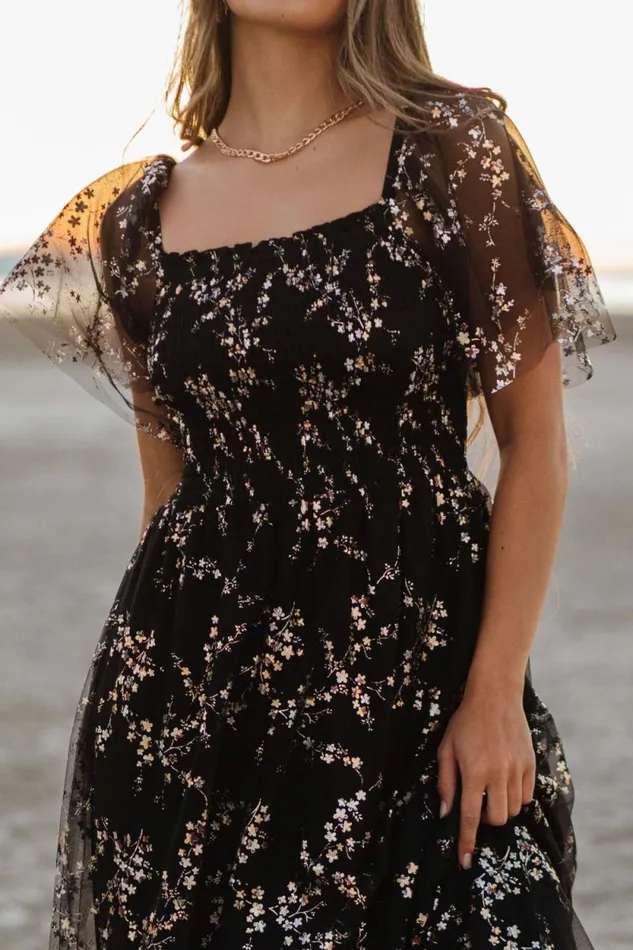 Women Cassandra Tulle Maxi Dress Metallic Black Baltic Born The Guest Edit