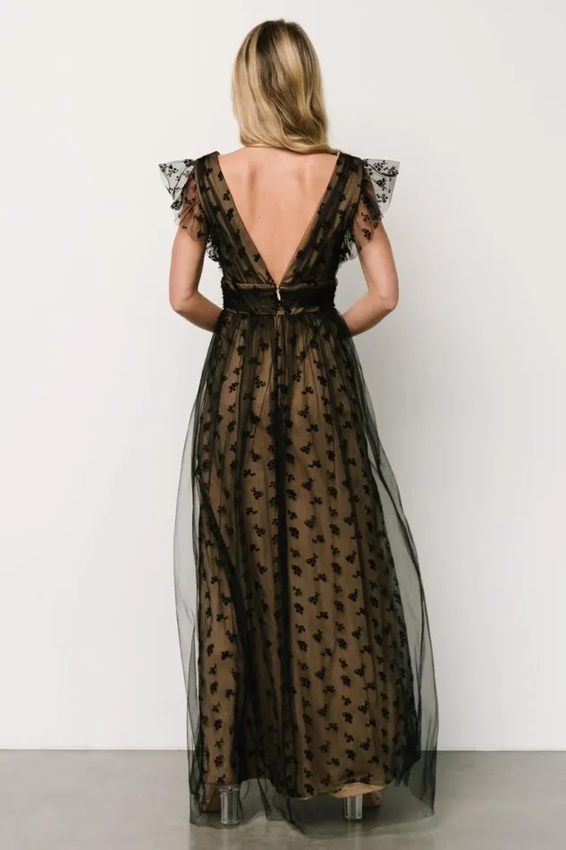 Women Caterina Tulle Maxi Dress Black Nude Baltic Born Tulle Styles Women Caterina Tulle Maxi Dress Black Nude Baltic Born Tulle Styles