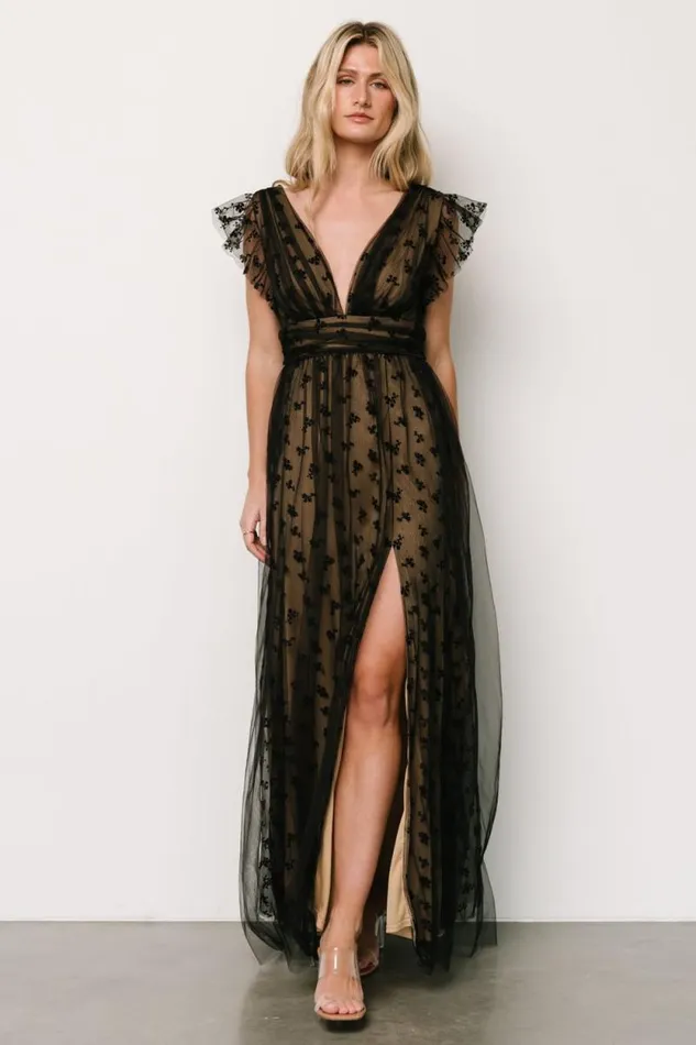Women Caterina Tulle Maxi Dress Black Nude Baltic Born Tulle Styles Women Caterina Tulle Maxi Dress Black Nude Baltic Born Tulle Styles