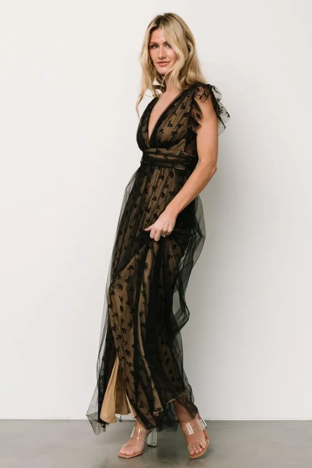 Women Caterina Tulle Maxi Dress Black Nude Baltic Born Tulle Styles Women Caterina Tulle Maxi Dress Black Nude Baltic Born Tulle Styles