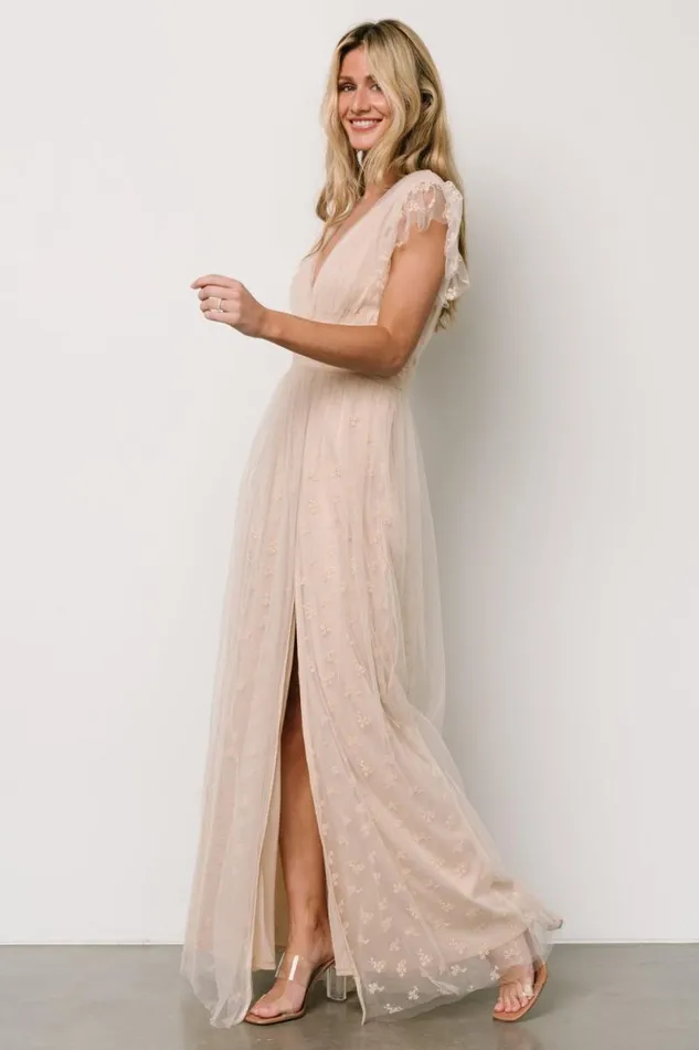 Women Caterina Tulle Maxi Dress Nude Blush Baltic Born Tulle Styles Women Caterina Tulle Maxi Dress Nude Blush Baltic Born Tulle Styles