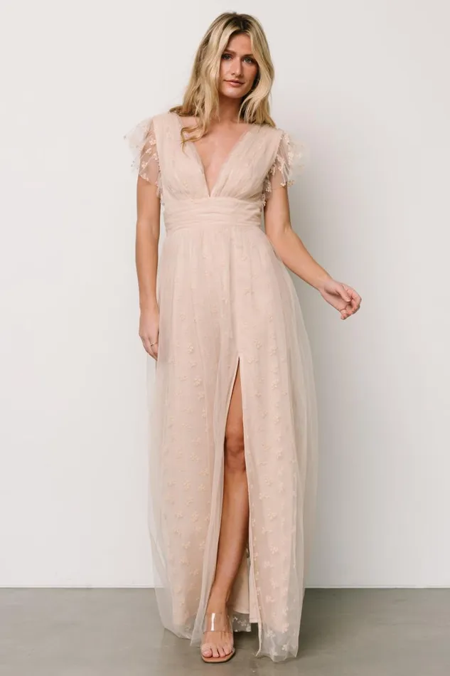 Women Caterina Tulle Maxi Dress Nude Blush Baltic Born Tulle Styles Women Caterina Tulle Maxi Dress Nude Blush Baltic Born Tulle Styles