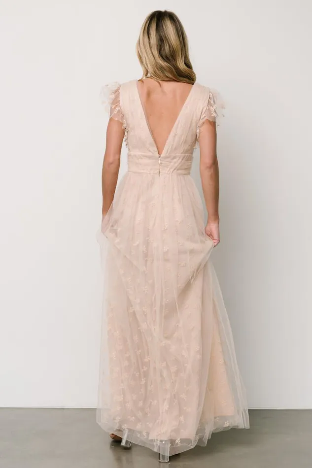 Women Caterina Tulle Maxi Dress Nude Blush Baltic Born Tulle Styles Women Caterina Tulle Maxi Dress Nude Blush Baltic Born Tulle Styles