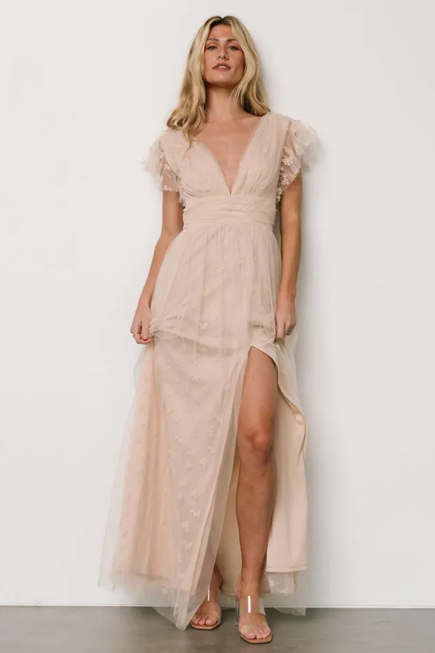 Women Caterina Tulle Maxi Dress Nude Blush Baltic Born Tulle Styles Women Caterina Tulle Maxi Dress Nude Blush Baltic Born Tulle Styles