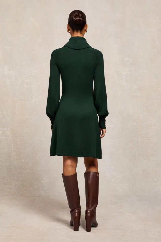 Women Chamonix Fit and Flare Dress Deep Emerald Holland Cooper Dresses