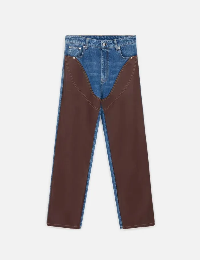 Women Chaps HighRise Straight Leg Jeans Vintage Wash Blue Denim Stella McCartney Pants And Shorts
