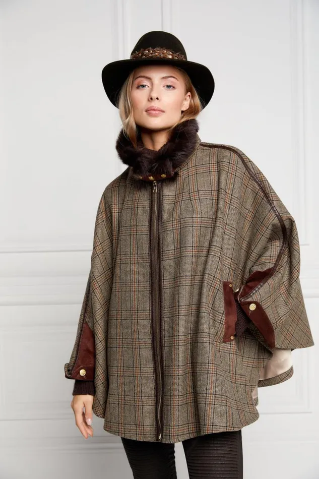 Women Chiltern Cape Bourbon Tweed Holland Cooper Tailoring