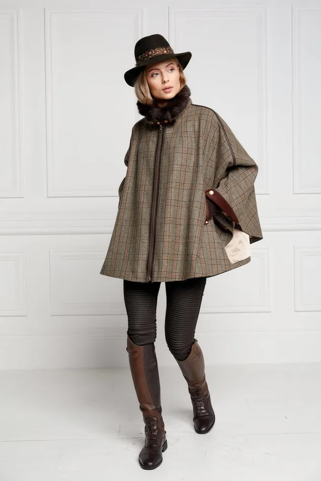 Women Chiltern Cape Bourbon Tweed Holland Cooper Tailoring