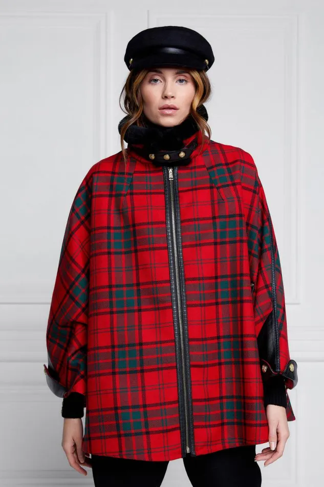 Women Chiltern Cape Red Tartan Holland Cooper Capes