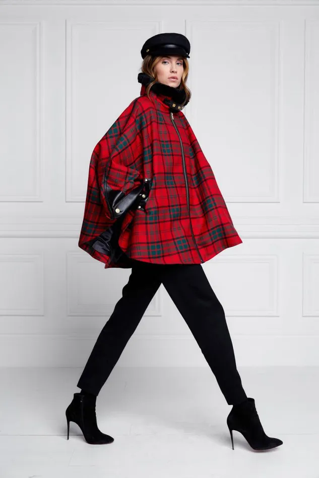 Women Chiltern Cape Red Tartan Holland Cooper Capes