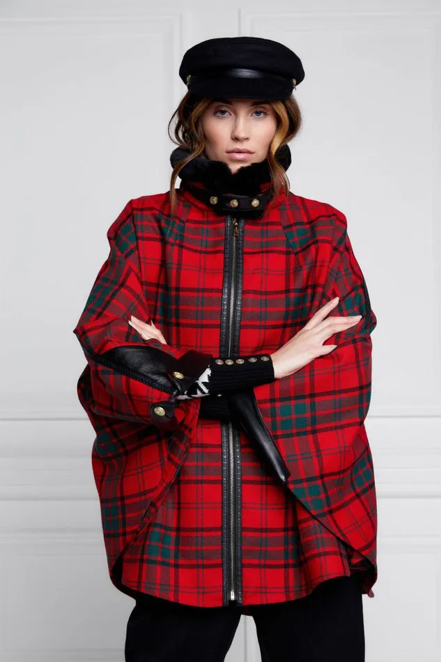 Women Chiltern Cape Red Tartan Holland Cooper Capes