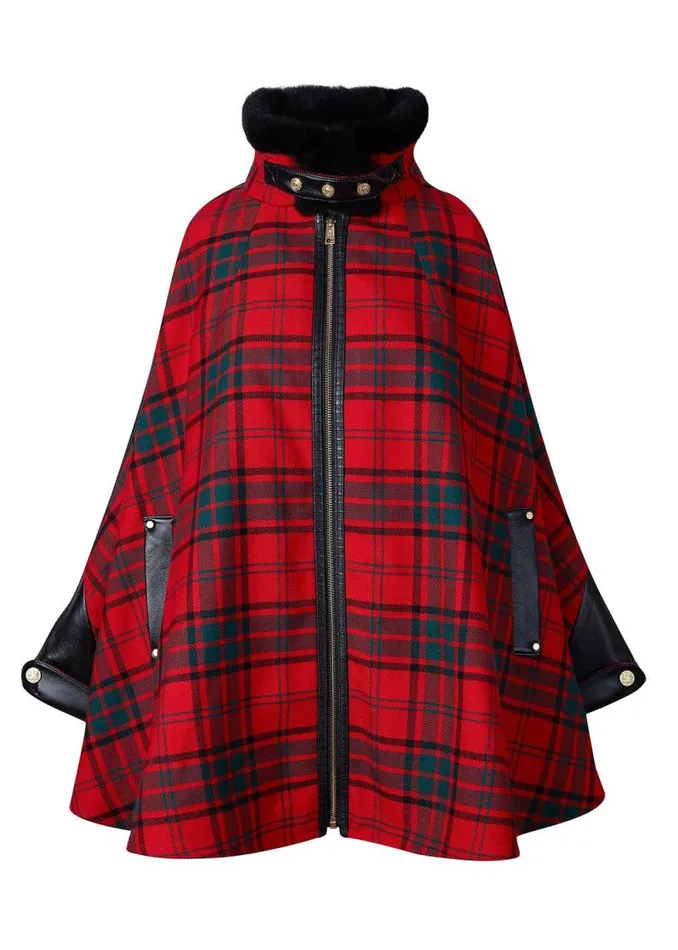 Women Chiltern Cape Red Tartan Holland Cooper Capes