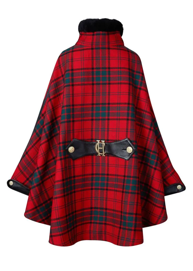 Women Chiltern Cape Red Tartan Holland Cooper Capes
