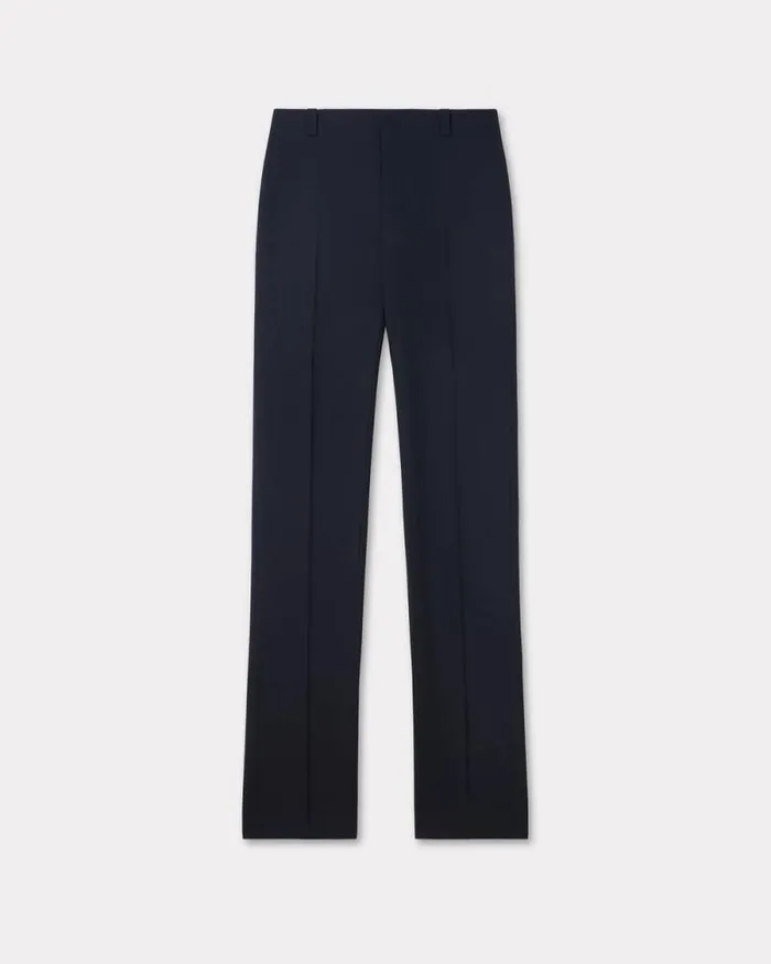Women Cigarette Pants In Virgin Wool Black Kenzo Pants And Shorts