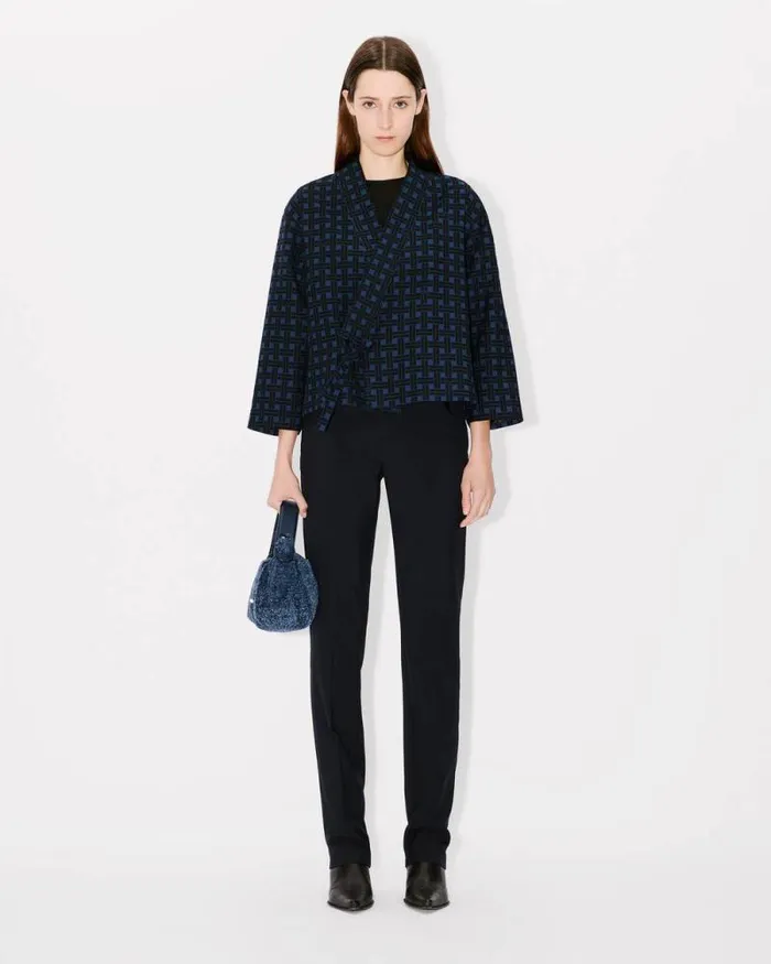 Women Cigarette Pants In Virgin Wool Black Kenzo Pants And Shorts