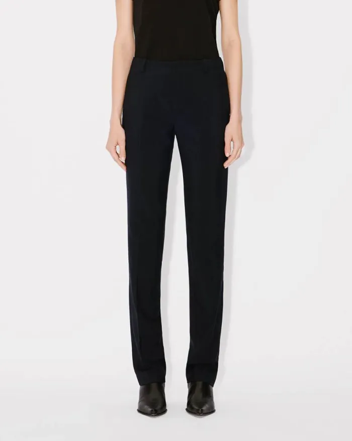 Women Cigarette Pants In Virgin Wool Black Kenzo Pants And Shorts