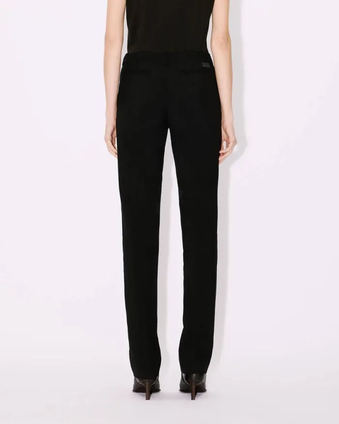 Women Cigarette Pants In Virgin Wool Black Kenzo Pants And Shorts