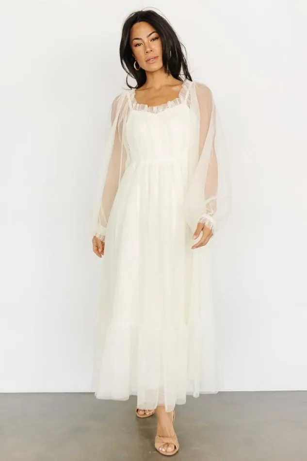 Women Cleobelle Maxi Dress Creamy Beige Baltic Born Tulle Styles