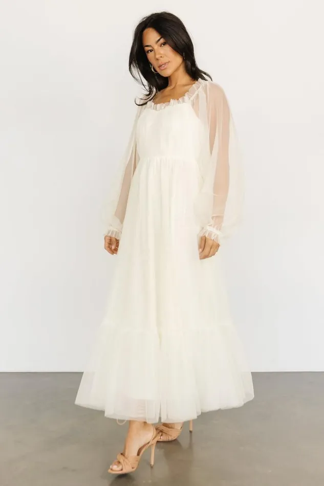 Women Cleobelle Maxi Dress Creamy Beige Baltic Born Tulle Styles Women Cleobelle Maxi Dress Creamy Beige Baltic Born Tulle Styles