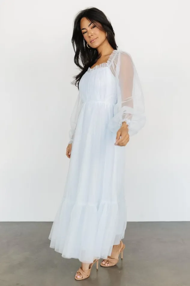 Women Cleobelle Maxi Dress Ethereal Blue Baltic Born Tulle Styles