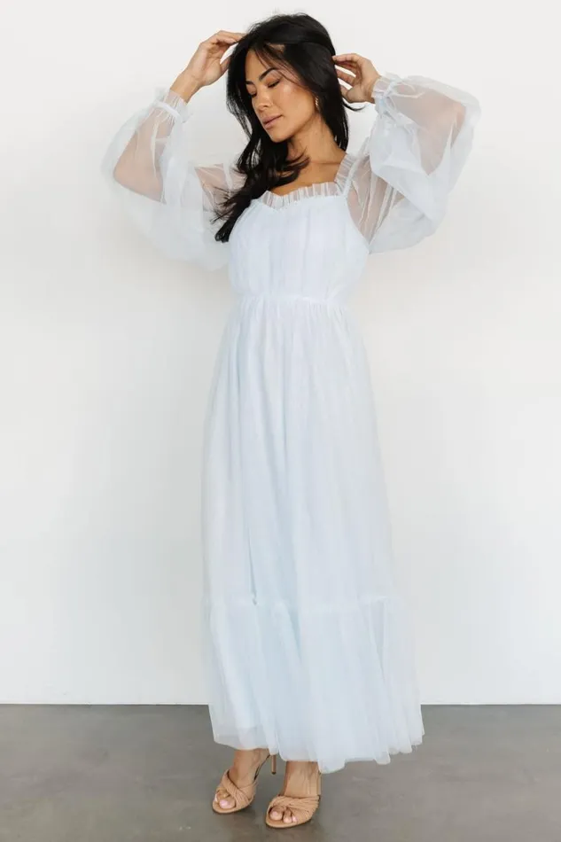 Women Cleobelle Maxi Dress Ethereal Blue Baltic Born Tulle Styles Women Cleobelle Maxi Dress Ethereal Blue Baltic Born Tulle Styles