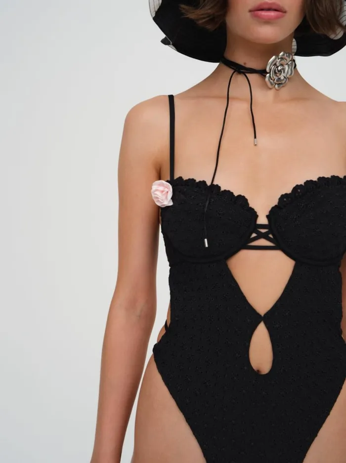 Women Clove One Piece Swimsuit Black For Love and Lemons Swim