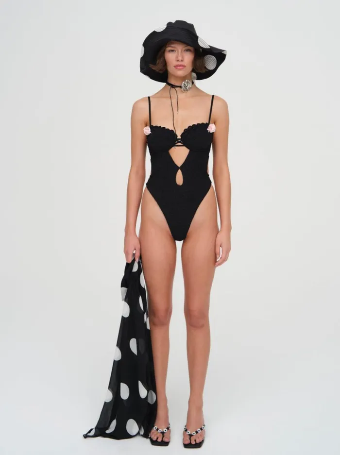 Women Clove One Piece Swimsuit Black For Love and Lemons Swim