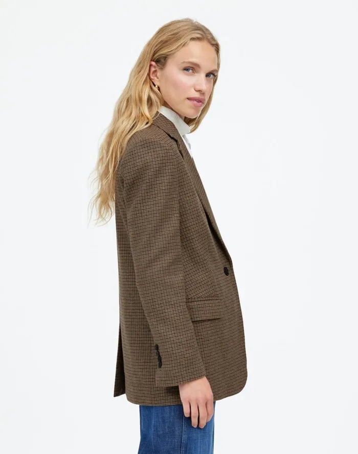 Women Coats Jackets Madewell The Kline Blazer Parton Check