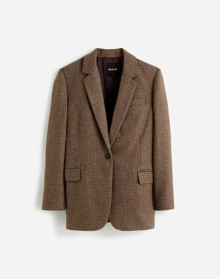 Women Coats Jackets Madewell The Kline Blazer Parton Check