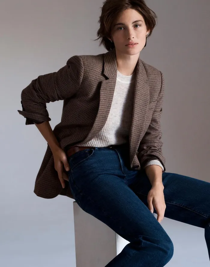 Women Coats Jackets Madewell The Kline Blazer Parton Check
