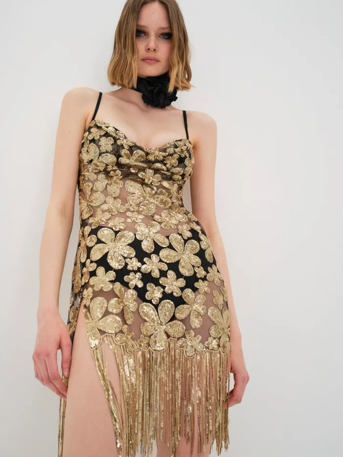 Women Colette Mini Dress Gold For Love and Lemons Dresses Women Colette Mini Dress Gold For Love and Lemons Dresses