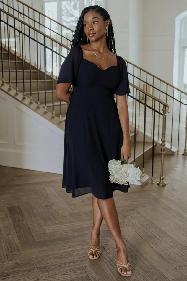 Women Colette Sweetheart Midi Dress Black Baltic Born Midi Dresses