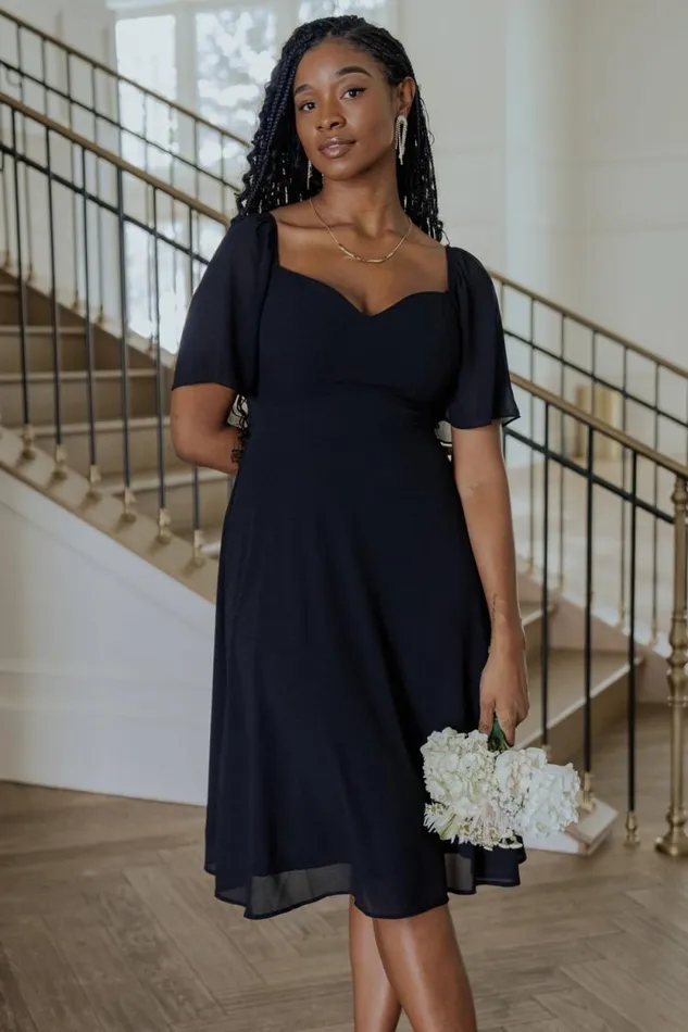 Women Colette Sweetheart Midi Dress Black Baltic Born Midi Dresses