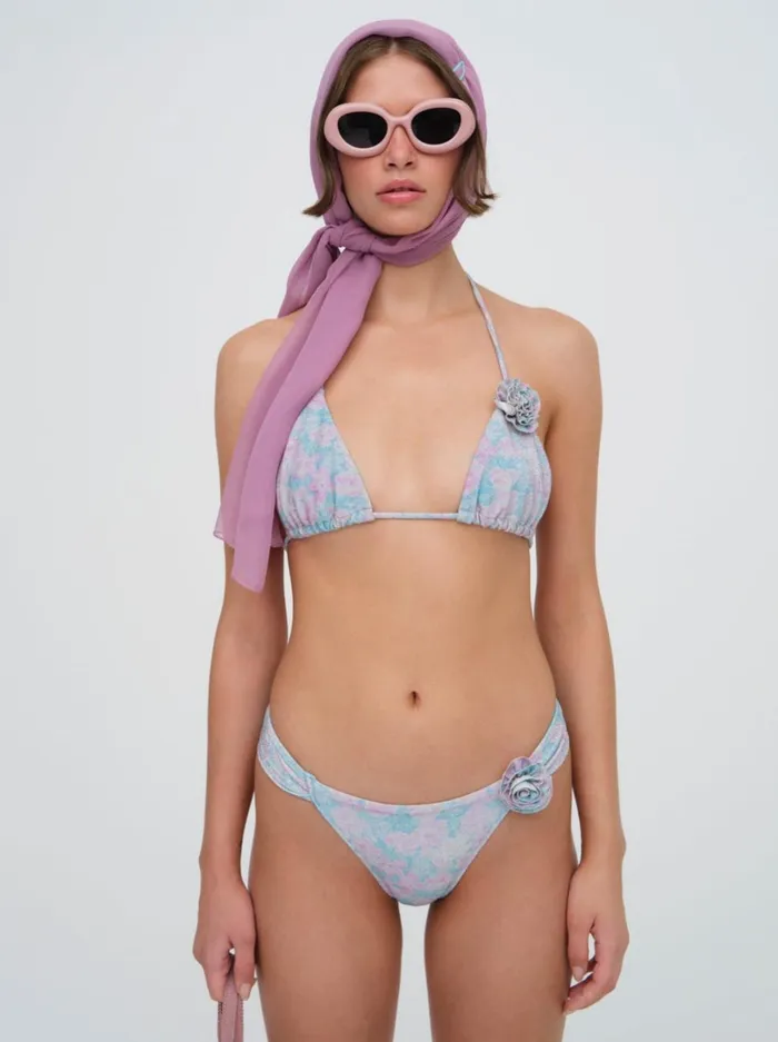 Women Collina Triangle Bikini Top Blue For Love and Lemons Swim Women Collina Triangle Bikini Top Blue For Love and Lemons Swim