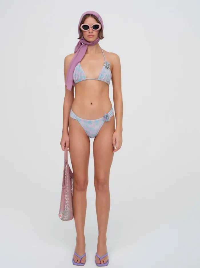 Women Collina Triangle Bikini Top Blue For Love and Lemons Swim Women Collina Triangle Bikini Top Blue For Love and Lemons Swim