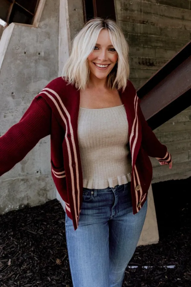 Women Corbett Knit Cardigan Burgundy Baltic Born Sweaters Women Corbett Knit Cardigan Burgundy Baltic Born Sweaters
