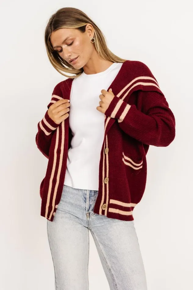 Women Corbett Knit Cardigan Burgundy Baltic Born Sweaters Women Corbett Knit Cardigan Burgundy Baltic Born Sweaters